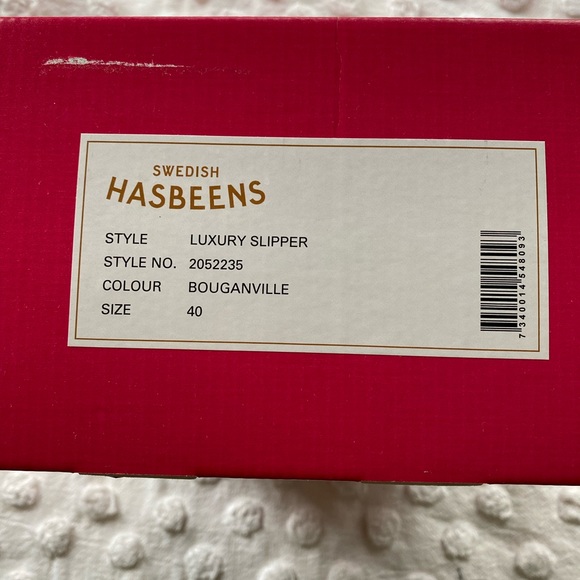 New in Box Swedish HASBEENS Luxury Slipper Sandals Pink Size 40 Bougainville 9 - Picture 2 of 11